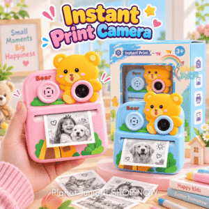Kids Bear Instant Print Digital Camera – Dual Camera | Photo, Video | Instant Printing