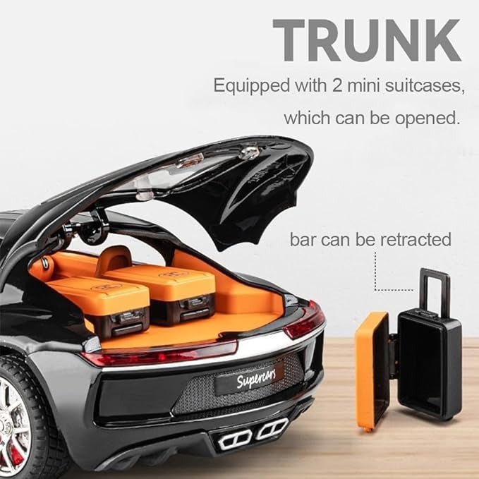 1:24 DieCast Bugatti Atlantic with Smoke Effect & Additional Briefcases - Image 5