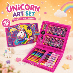 Unicorn 42 Pieces Foldable Suitcase Multi-Color Coloring Set