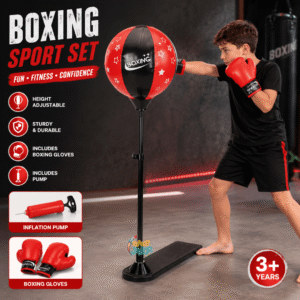 Adjustable Kids Boxing Sport Set with Freestanding Punching Ball