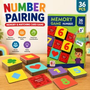 36 PCS Number Pairing Memory & Matching Card Game for Kids