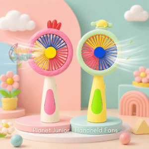 LED Rainbow Mini Handheld Fan – Rechargeable Portable Cooling Fan with Night Light