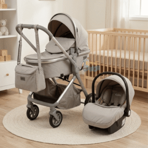 Kidilo Luxury 3-in-1 Baby Stroller, Car Seat & Mommy Bag Travel System