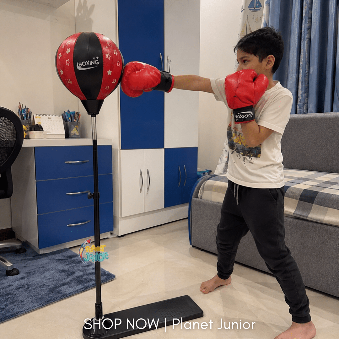 Adjustable Kids Boxing Sport Set with Freestanding Punching Ball - Image 3