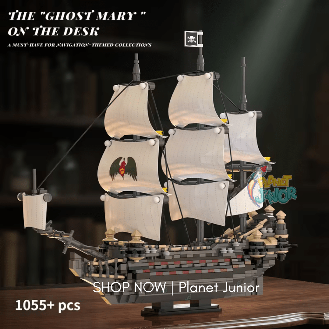 1055 PCS Ghost Pirate Ship Legos Set with Detailed Sails - Image 2