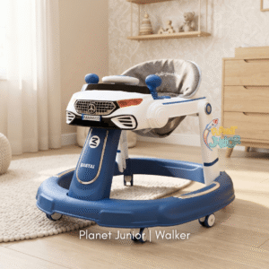 🚗 2-in-1 Car-Shaped Baby Walker – Foldable & Height Adjustable with Lights