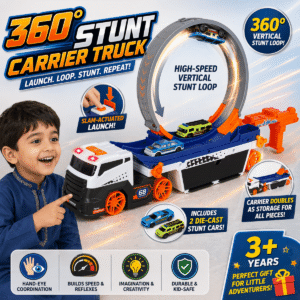 360° Stunt Carrier Truck – Loop Racing Track with Launcher