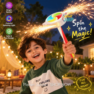 ✨ LED Rotating Sparkle Wand – Light Show Magic Wand with Controller