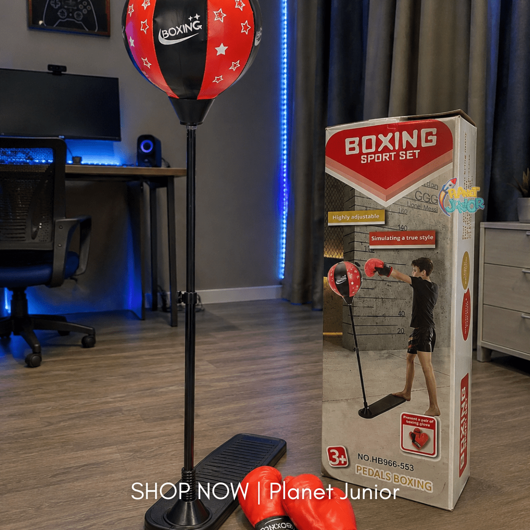 Adjustable Kids Boxing Sport Set with Freestanding Punching Ball - Image 2