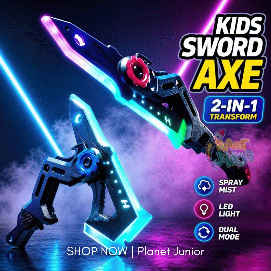 2 in 1 LED Transforming Sword Axe with Spray Mist & Sound - Image 4