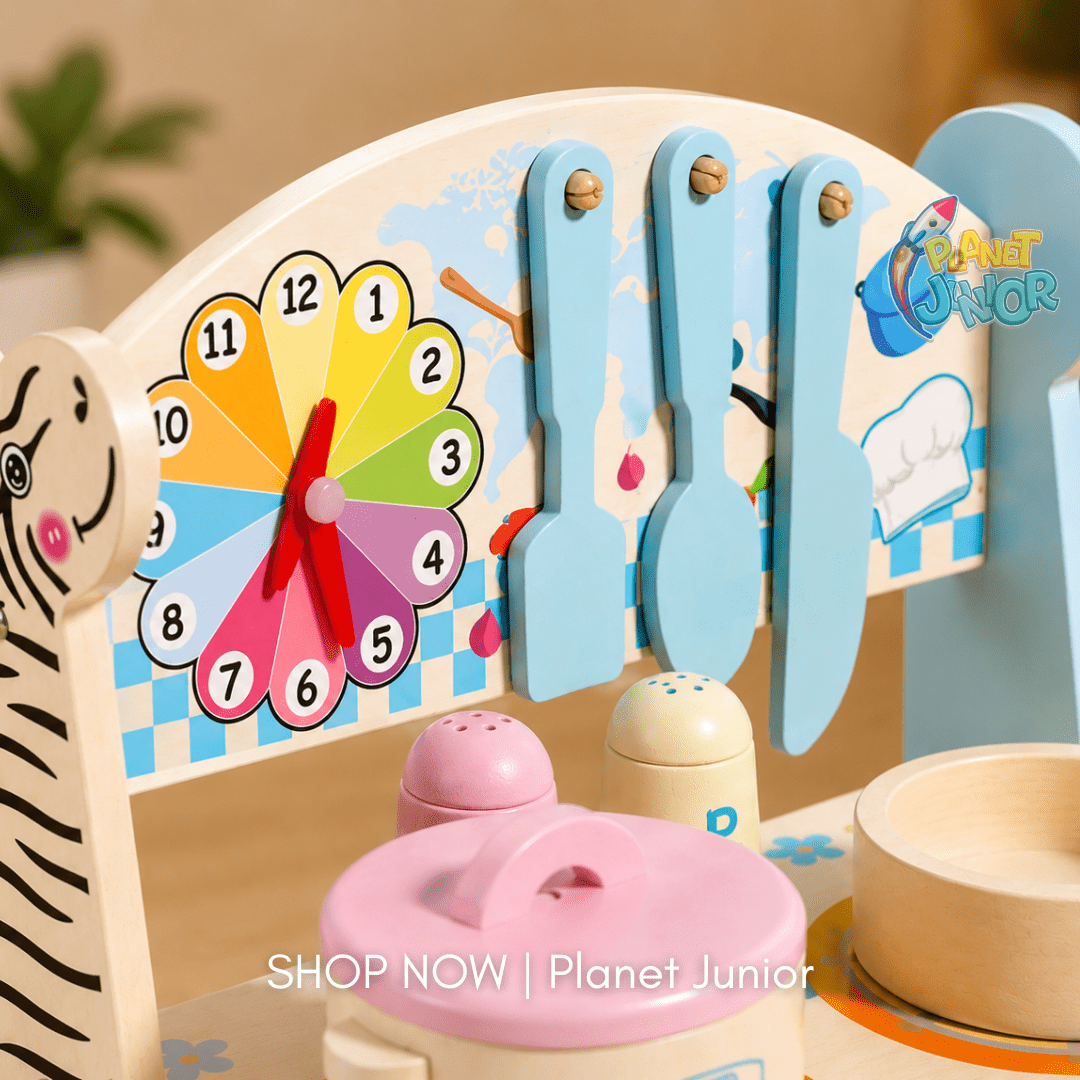 Wooden Little Chef Pretend Kitchen Cooking Set for Kids - Image 5