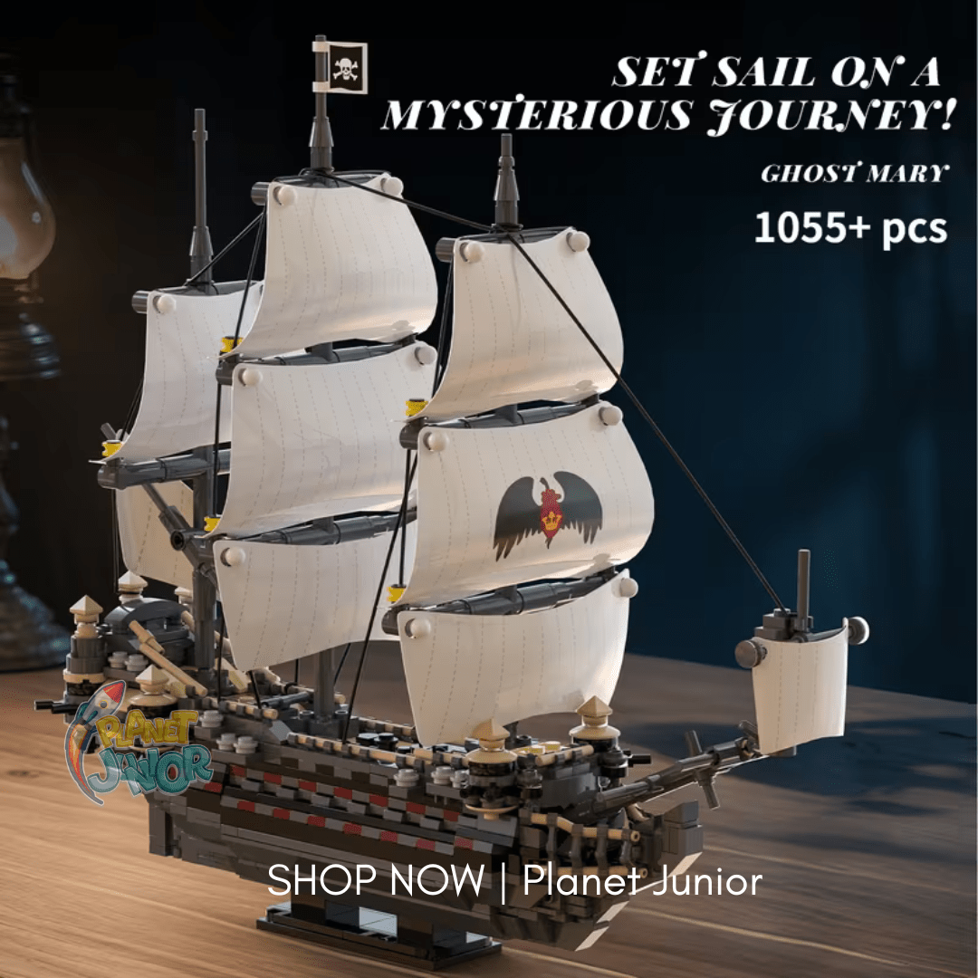 1055 PCS Ghost Pirate Ship Legos Set with Detailed Sails - Image 5
