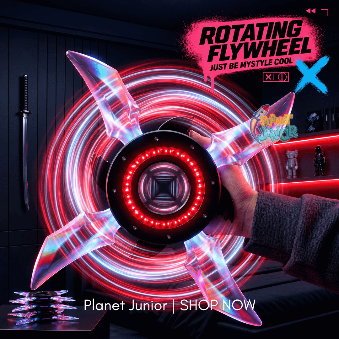 Flywheel Spinning Sword – Colorful LED Lights, Rotating Handheld Sword - Image 3