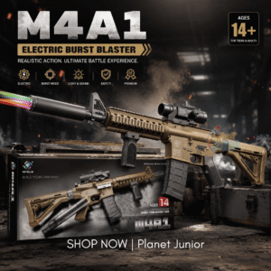 Rechargeable M4A1 Electric Gel Blaster Rifle with LED Light Silencer & Scope
