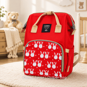 Multi-Functional Mommy Backpack β Large Capacity Diaper Bag with Cute Bunny Design