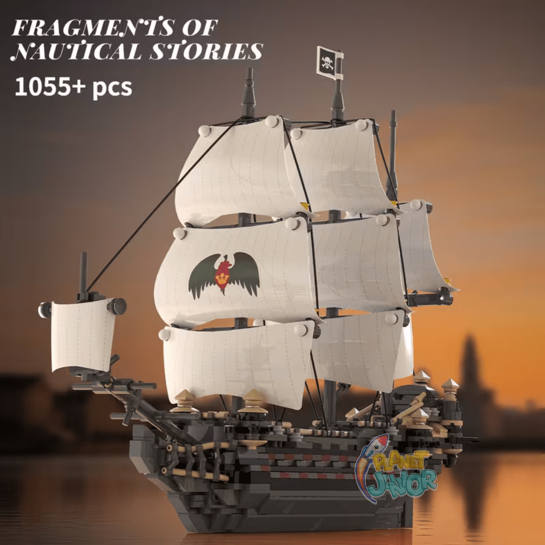 1055 PCS Ghost Pirate Ship Legos Set with Detailed Sails - Image 3