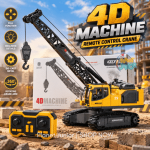 4D Machine 1:18 RC Crawler Crane – 12 Function Metal Die-Cast with Light, Sound & Spray Effects
