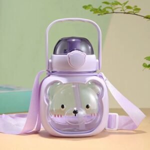 Cute Bear Face Water Bottle for Kids Hydration Fun