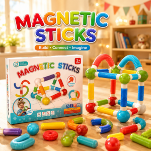 🧲 Flexible Stretchable Pop Tube Magnetic Sticks Building Set – Creative STEM Toy
