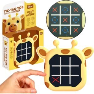 Giraffe-Themed AI Tic Tac Toe Console with Dual & Robo Mode