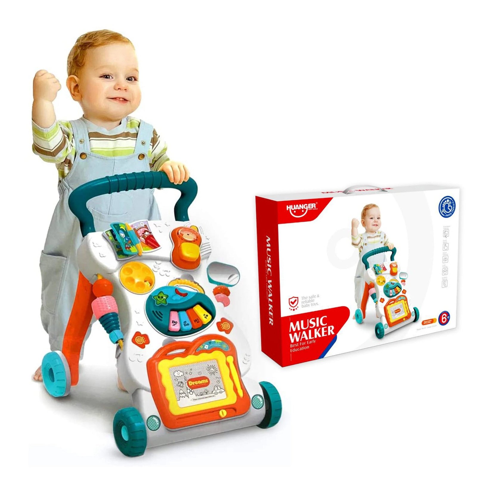 Huanger Large Sounds & Lights Baby Walker – Interactive Learning Push Walker - Image 5