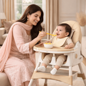 Kidilo Premium 3-in-1 Convertible Baby Feeding High Chair with Wheels