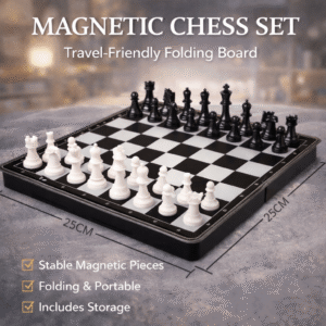 Magnetic Folding Chess Set for Kids & Travel – 25cm Portable Strategy Board Game