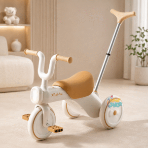 Kids Push Handle Tricycle with Lights & Music
