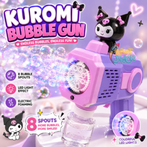 Kuromi-Inspired 8-Spout Electric Bubble Gun for Kids