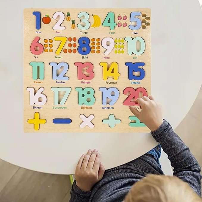Wooden Numbers Learning Board with Math Signs – Early Counting & Math Set for Kids - Image 4