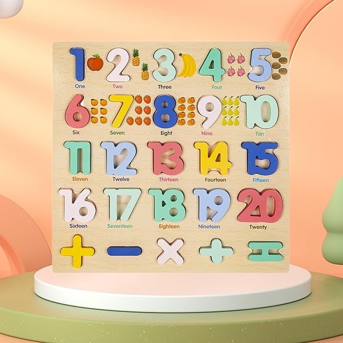 Wooden Numbers Learning Board with Math Signs – Early Counting & Math Set for Kids - Image 3